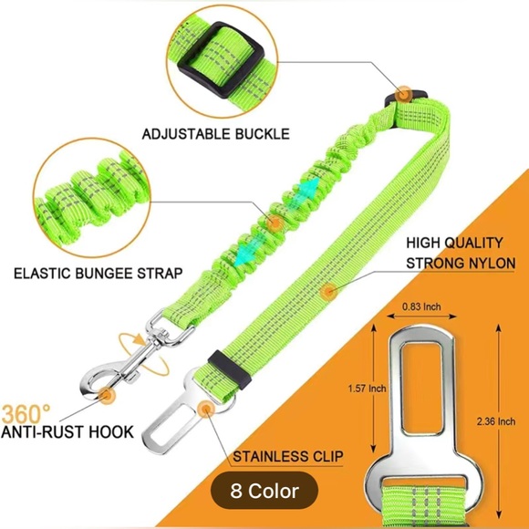 New adjustable seat belt with stretching in color blue - Picture 3 of 8